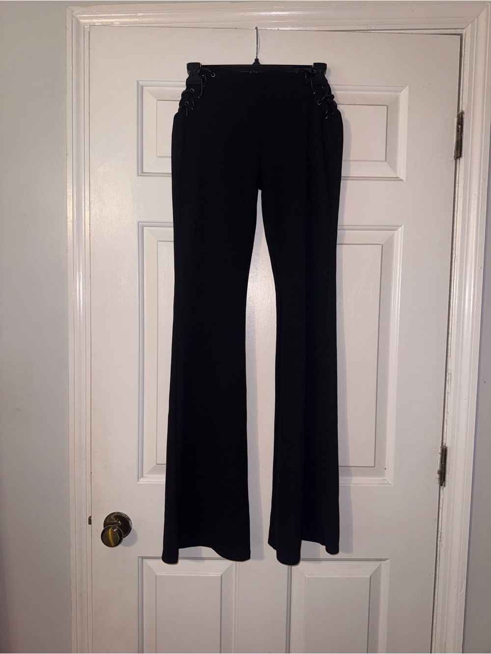 Adika Black Lace-Up Bootcut Pants